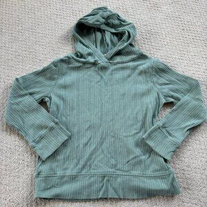 Kate Quinn green ribbed cotton hoodie